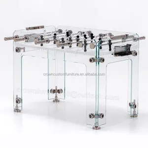 Amusement Machine Foosball Glass Table Top Soccer Table Game Machine Hand Control Football Machine