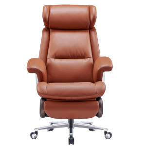 JORI High Back <span class=keywords><strong>Executive</strong></span> da ufficio Design minimalista con vera pelle e bracciolo in pelle stile tradizionale - Product Image 2