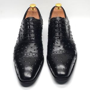 Fall Wedding Business Formal <b>Dress</b> Shoes for <b>Men</b>-Luxurious Designer Lace-Up Brogue Square Toe Height Increasing - Product Image 2