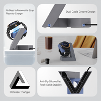 Support de charge SIKAI pour Xiaomi Watch5/S4/S4 Sport/S3/S2/2 Pro/H1 avec organisateur de câbles dissimulé et base antidérapante pour bureau