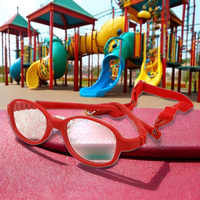 Expédition directe 937 TR90 Micro Oval Shape Lunettes pour enfants de forme ovale classique, charnières flexibles sans charnières, coussinets de nez en silicone, sangle élastique, monture optique