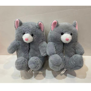 Venta al por mayor lindo y cómodo unicornio para pantuflas para mujer novedad Animal de dibujos animados de peluche de juguete Casa de plástico para pantuflas - Product Image 2