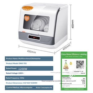 <span class=keywords><strong>Lavavajillas</strong></span> de Sobremesa Doméstico, Instalación Gratuita, Secado Totalmente Automático, Almacenamiento Todo en Uno, 800W, Control Mecánico, Regalo, Importado - Product Image 1