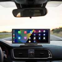 10.26 pouces sans fil Smart Navigation Mirror Carplay Android Auto Portable 1 an tableau de bord caméra de recul miroir Link Recorder