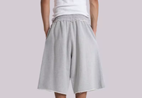 Men's Heavyweight 460gsm Sweat Shorts 100% Cotton Oversized Boxy Fit Wide Leg Streetwear Casual Shorts Custom Logo OEM Blank