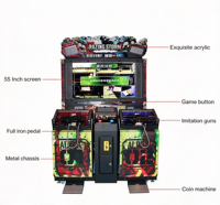Machine de jeu d'arcade de tir au pistolet Razing Storm à monnayeur, 55 pouces, pour 2 joueurs, en métal et plastique, version anglaise