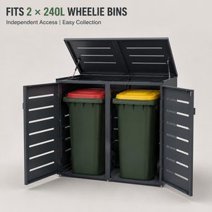 SEEYES Custom <b>Double</b> 240L Wheelie <b>Bin</b> Storage Galvanised Steel Outdoor Rubbish Enclosure Shed OEM Australia Wholesale - Product Image 2