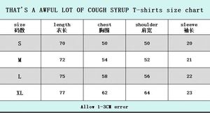 T-Shirt da <span class=keywords><strong>Uomo</strong></span> Y2K Streetwear di Alta Qualità 100% Cotone con Stampa 'THAT'S AWFUL LOT of COUGH SYRUP' - Product Image 6