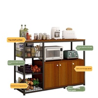 Mueble de Almacenamiento para Cocina, MDF, 3 Cajones, Diseño Moderno, Multifuncional, Portátil, Resistente, Carrito de Cocina para Vegetales y Microondas