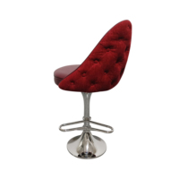 Chaise de bar moderne pour pub commercial, avec structure en acier inoxydable, revêtement en cuir PU rouge, tabouret de bar réglable avec rotation à 360 degrés et repose-pieds
