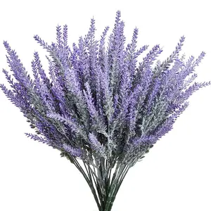 Dekorasi Taman dapur rumah bunga palsu Lavender buatan bunga ungu plastik tiruan