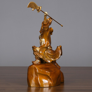 Figura de bronce de Guan Yu de Copper World, estatua del Dios de la Guerra fundida a mano, regalo de decoración para el hogar - Product Image 2