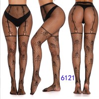 Nouvel ensemble de collants en résille pour Halloween, combinaison en résille à grands crânes pour femme, collants de cosplay pour le Festival des Fantômes