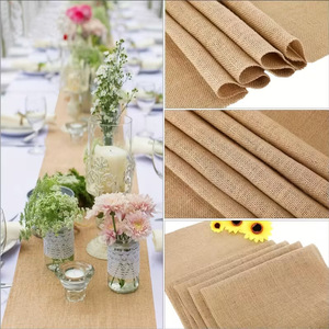 Runner da Tavola Decorativi in Tessuto di Iuta Stile Rustico per Matrimoni, Feste, Vacanze e Decorazioni per la <span class=keywords><strong>Cucina</strong></span> - Product Image 2