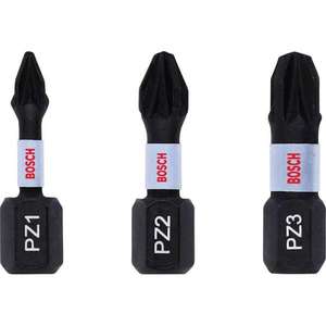 Bosch-2608522471การควบคุมการกระแทก PZ INSERT Bits (3ชิ้น) -เม็ดมีด6949509233363 EAN สำหรับการขันสกรูชุดบิต - Product Image 1
