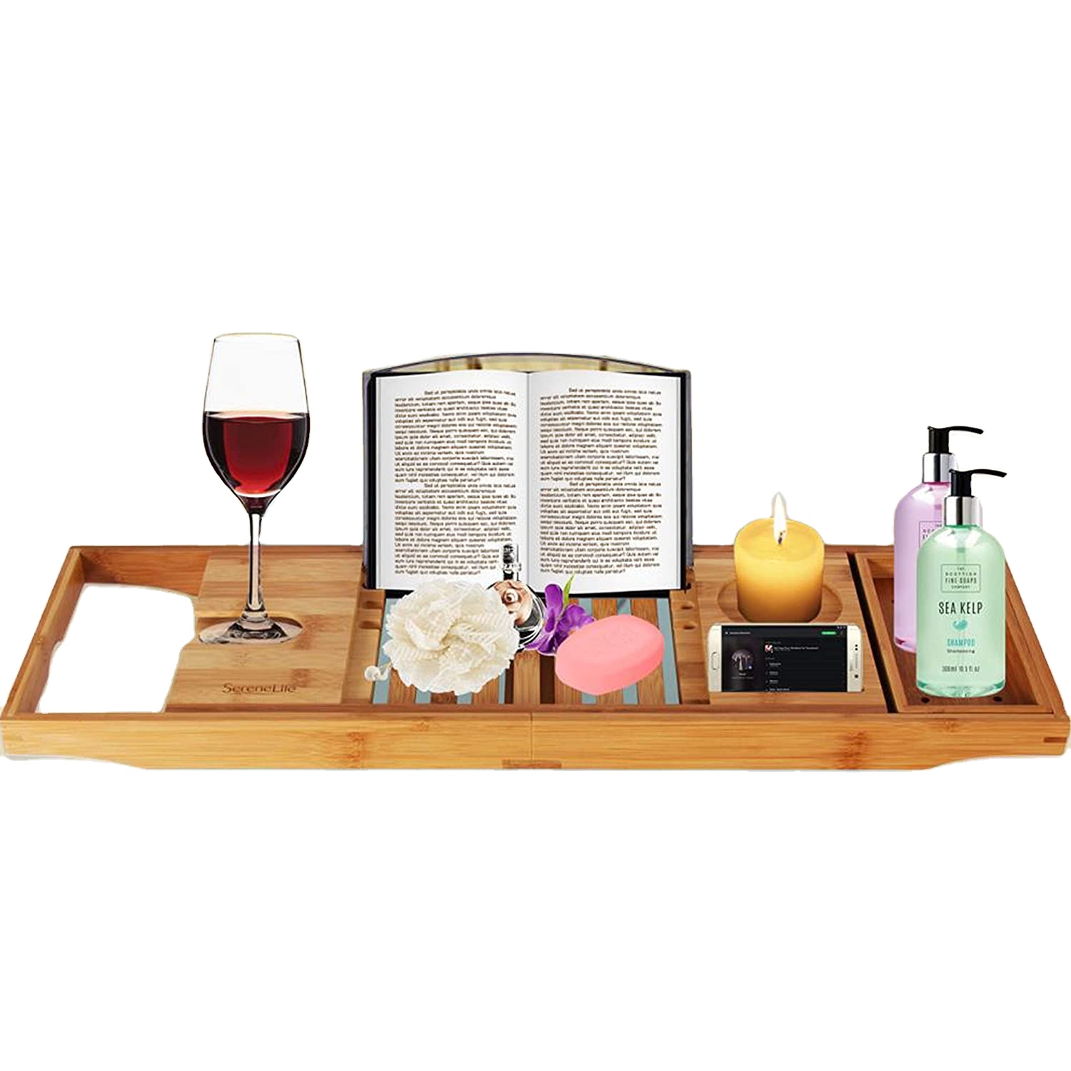 Поднос Combohome для роскошной бамбуковой ванны, поднос для корзины, деревянный коричневый стол для ванны, столик для ванны, сменный столик с ванной