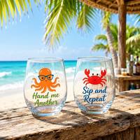 Verres à vin en acrylique transparent en gros, durables, résistants aux chutes, en forme d'œuf, sans pied, grande capacité, en forme de U