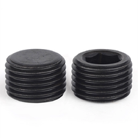 Bouchon à douille hexagonale noire en acier au carbone #45 raccord de tuyau hexagonal bouchon à tête fraisée 3/4 "NPT bouchon d'huile mâle