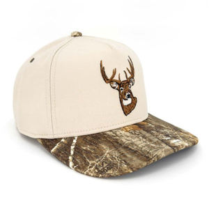 Custom Embroidered 5‑Panel Blank Trucker <b>Hat</b> 100% Cotton Canvas Color Block <b>Leopard</b> Trim A‑Frame Sports Baseball Cap - Product Image 3