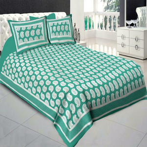 Juego de Sábanas de Algodón Estampado con Diseño Paisley, Sábanas Ajustables y Planas para Uso Doméstico y Hotelero - Product Image 1