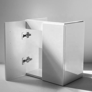PTB <span class=keywords><strong>CUBIX</strong></span> Blanco brillante Colgado en la pared 450 Dos puertas Baño moderno Lavabo Gabinete Muebles de tocador - Product Image 4