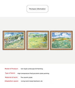 WECIAL – peinture d'assiettes en porcelaine, peinture décorative pour salon, salle à manger, fond de télévision, peinture murale <span class=keywords><strong>Van</strong></span> <span class=keywords><strong>Gogh</strong></span>, <span class=keywords><strong>paysage</strong></span> o - Product Image 3