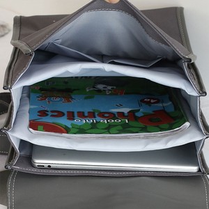 Waterproof Anti Dirty <b>Laptop</b> <b>Backpack</b> Men <b>Women</b> Simple Style Solid Color Flap Closure PU Material Daypack - Product Image 6