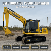 Excavatrice sur chenilles Komatsu200 d'occasion, 20 tonnes, moteur PLC, capacité de la benne de 1 m³, système hydraulique complet, bon état, livraison rapide