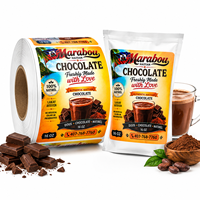 Étiquettes personnalisées pour emballages de chocolat, rouleaux d'autocollants alimentaires, étiquettes autocollantes imperméables pour sachets, impression d'étiquettes pour emballages de poudre de cacao
