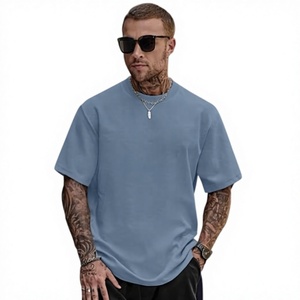 Camiseta de Manga Corta para Hombre, Cuello Redondo, Color Azul Claro, Corte Holgado, Color Sólido, Jersey de Algodón, Informal, Ecológica, Deportiva, Marca Beazer - Product Image 4