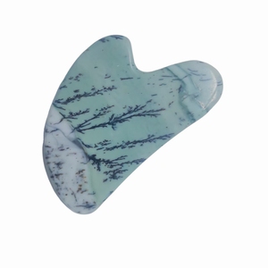 Planche Gua Sha en bois pétrifié, pierre naturelle unique à grain naturel pour le massage des méridiens du cou et du corps et la relaxation de la peau - Product Image 2