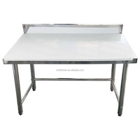 Meja Kerja Dapur Komersial Stainless Steel Rakitan Tabung Backsplash Warna Perak Mudah Dibersihkan untuk Hotel Restoran MST