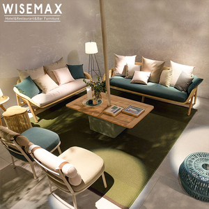 WISEMAX Ensemble <span class=keywords><strong>de</strong></span> canapés <span class=keywords><strong>de</strong></span> <span class=keywords><strong>jardin</strong></span> <span class=keywords><strong>en</strong></span> <span class=keywords><strong>rotin</strong></span> à cadre <span class=keywords><strong>en</strong></span> bois massif Offre Spéciale moderne Mobilier <span class=keywords><strong>de</strong></span> patio extérieur imperméable pour hôtel villa - Product Image 2