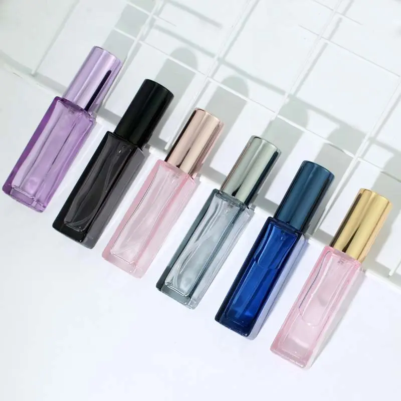 Pocket Size Thin Square Perfume Bottle Empty Perfume Bottles Sample 10 ml Perfume Spray Bottle with Cover