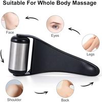 Beomeen-Rouleau à glace noir en acier inoxydable pour visage et yeux, outil de massage auto-soin, soulagement de la migraine et des poches, cadeau pour hommes et femmes