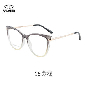 Monturas de Gafas Falaier Cat Eye TR87062 54-17-140, Montura Completa, Protección Anti Luz Azul, Unisex - Product Image 4