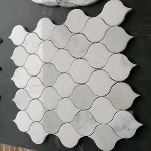 Azulejo de mosaico de mármol con patrón de linterna de mármol gris de mezcla blanca inimitable para decoración de cocina/sala de estar - Product Image 6