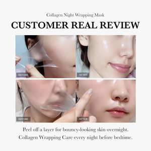 Koreaanse Elasticiteit Gehydrolyseerd Zorg Collageen Vitamine C Crème 'S Nachts Gezicht Inwikkeling Peel-Off Masker Met Handige Peel Verpakking Verpakking - Product Image 5