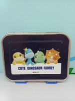 Boîte à lunch bento brevetée F76 en acier inoxydable 304 pour enfants, avec 3 compartiments, étanche, capacité 0-1L