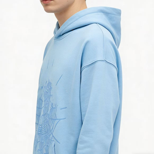 Pull-over surdimensionné en molleton 100 % coton de haute qualité, personnalisé, avec col <span class=keywords><strong>Spader</strong></span>-web en crochet 3D, manches longues, avec logo - Product Image 4