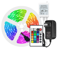 SX Ventes directes d'usine 44 touches IR Télécommande 5M SMD5050 Simple IP65 Étanche En Plastique LED Bande Lumineuse RGB Ensemble pour Entrepôt