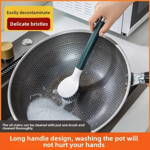 Cepillo de Limpieza de Silicona Multifuncional Ecológico Antiadherente Zenidoo Silver con Mango de Plástico Largo, Apto para Lavavajillas - Product Image 3