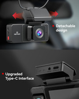 Caméra embarquée triple grand angle Redtiger Distributor A3, nouvelle conception, contrôle par application HD, vision nocturne, enregistreur de conduite intelligent sans carte SD
