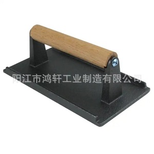 Presse à hamburgers en fonte 20,9x10,1x8cm avec manche en bois, outil de cuisson pour viande, directement de l'usine de Yangjiang - Product Image 3