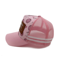 Casquette de camionneur 5 panneaux personnalisée en gros Casquette de camionneur en cuir avec logo imprimé de haute qualité brodé au dos Casquette de camion de baseball en maille