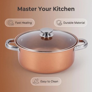 OEM ODM Custom Carbon Steel Non-Stick Cookware <strong>Set</strong> with Glass Lid <strong>Induction</strong> Compatible Soup <strong>Pot</strong> - Product Image 2