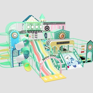 Aire de jeux intérieure pour enfants avec toboggan et trampoline – Centre de jeux doux pour enfants - Product Image 2