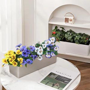 Fiori artificiali all'aperto resistente UV viole del pensiero artificiale finto fiore di plastica alla rinfusa per piante da esterno - Product Image 3