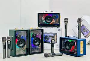 Meilleur vendeur Haut-parleur karaoké Bluetooth avec micro Amplificateur portable Haut-parleur mains libres Haut-parleurs de fête avec <span class=keywords><strong>changement</strong></span> de couleur LED A66 - Product Image 5