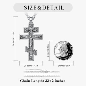 Crucifixo de Latão Merryshine, Cruz de Jesus Ortodoxa Oriental, Pingente Religioso, Amuleto de Proteção, Colar de Joias - Product Image 4